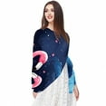 thumbnail image 5 of Starry Sky Flamingo Elegant Chiffon Silk Scarf for Women - Lightweight Breathable Shawl Wrap in Size 70.86 x 28.7 inches, 5 of 6