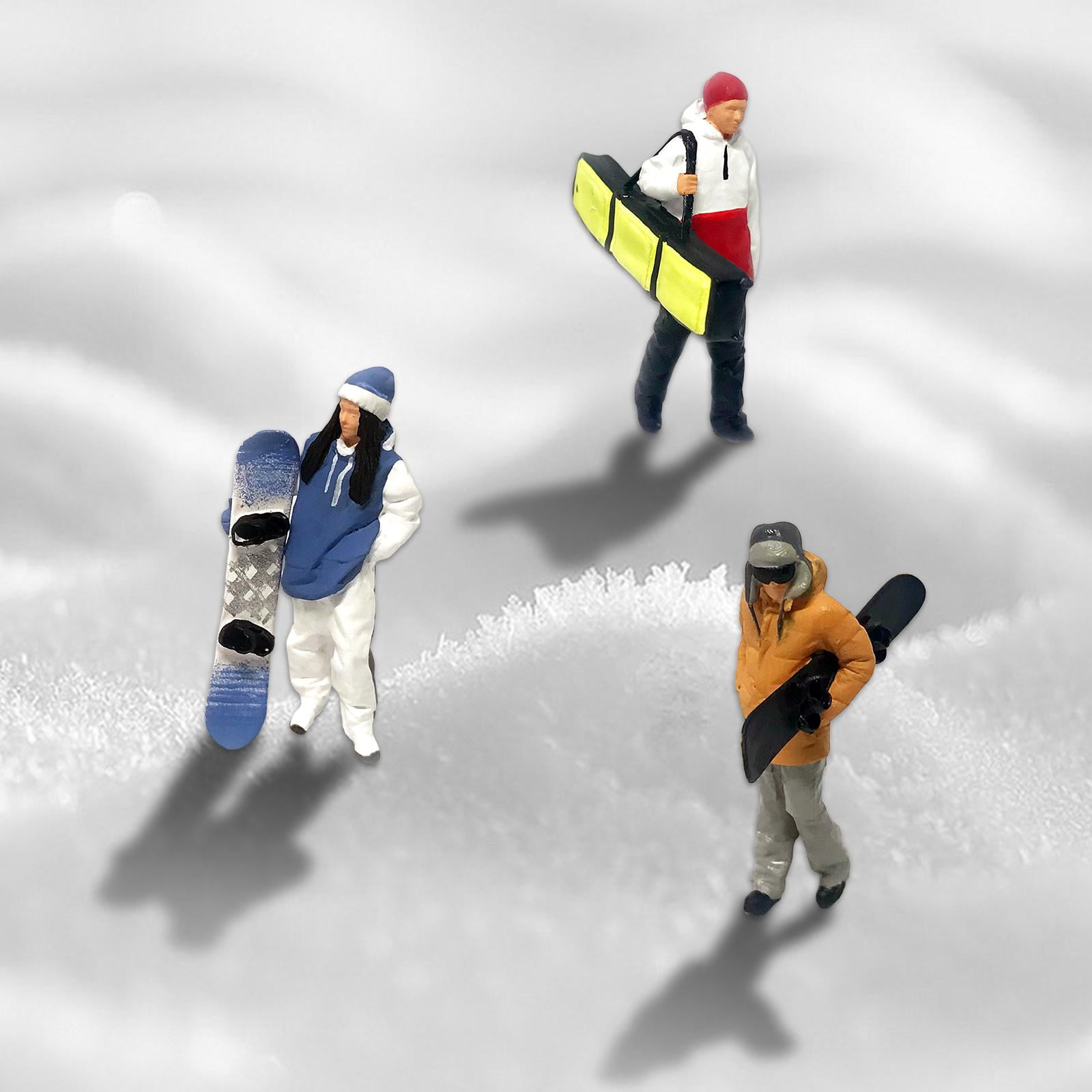 LeeQinersw 6 Pack 1/87 Miniature Skiing Model People Table Layout Scenery Children Toys DIY