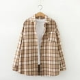 thumbnail image 1 of DPTALR Women's Long Sleeve Single-breasted Lapel Cardigan Shirt Button Lattice Coat, 1 of 3