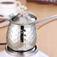 thumbnail image 2 of serony Pot avec Long Acier Alimentaire Durable Poignée en Acier Turc Pot de Fusion de Cire Grand Application Turc Long Argent, 2 of 8