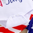 thumbnail image 4 of Quealent Baby 4th of July Outfit Baby Girl Little Girl Short Sleeve Romper Tops Independence Day Set Shorts Pants Summer Outfits Red,12-14 Years, 4 of 5