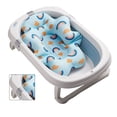 thumbnail image 3 of Cojín de baño para bebé con malla ajustable y soporte flotante para recién nacidos, color azul arcoíris, 3 of 14