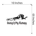 thumbnail image 4 of Diving Is My Therapy Scuba Gear Life Looks Better Underwater Bubbles Air Tank Ocean Shark Sea Great White Trout Whale Ell Bass Boat Holiday Gift Decorating Wall Decal Sticker - Size: 10 In X 5 In, 4 of 5