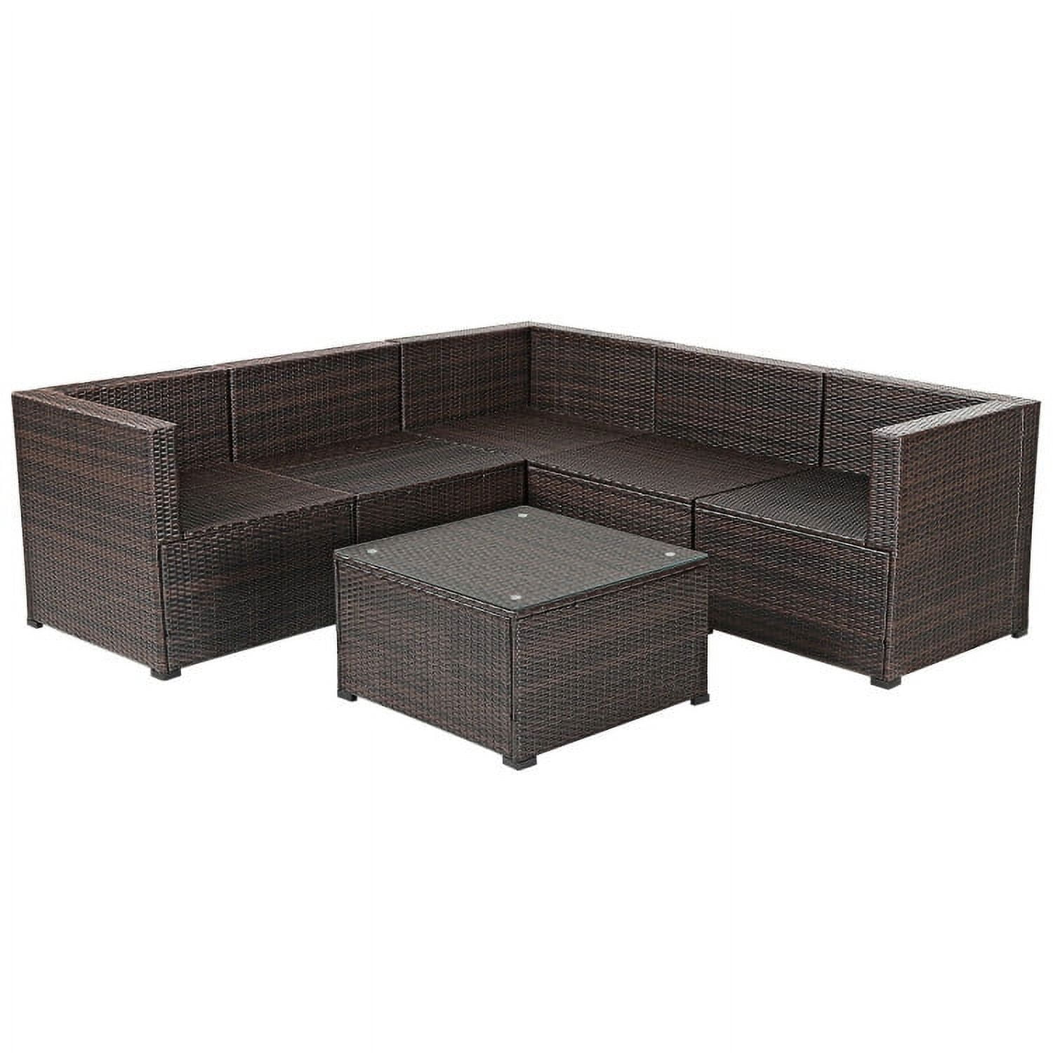 Aimee Lii 6 Pieces Patio Furniture Sofa Set with Cushions for Outdoor, Outdoor Patio Set, Red