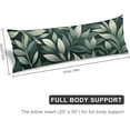 thumbnail image 6 of Botanical Sage Green Leaves Floral Art Pattern Body Pillow Cover/Case 20-Inch X 54-Inch Full Body Pillow Cover Natural Greenery Body Pillow Case with Hidden Zipper Closure For Bed Couch Home Gift, 6 of 6