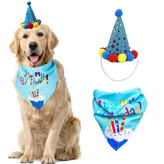 Dog Birthday Party Supplies Birthday Boy Girl Cake Bandana Triangle Scarf Clothes Shirt Cute Dog Hat Dog Bow Tie Collar with Numbers for Dog Puppy Birthday