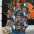 thumbnail image 2 of Womens Halloween Sweatshirts Fashion Graphic T Shirts Long Sleeve Pullover Tops Fall Clothes 2025, 2 of 6