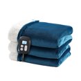 thumbnail image 2 of SUNNY HEAT Heated Electric Blanket Full Size 72"X84"Soft Flannel & Cotton, 10 Heating Levels & 1-12 Hours Auto Off, Blue, 2 of 6