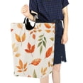 thumbnail image 4 of Yayeee Freestanding Laundry Hamper with Handle Collapsible Large Storage Basket for Clothes, Beige Autumn Leaves, 4 of 7