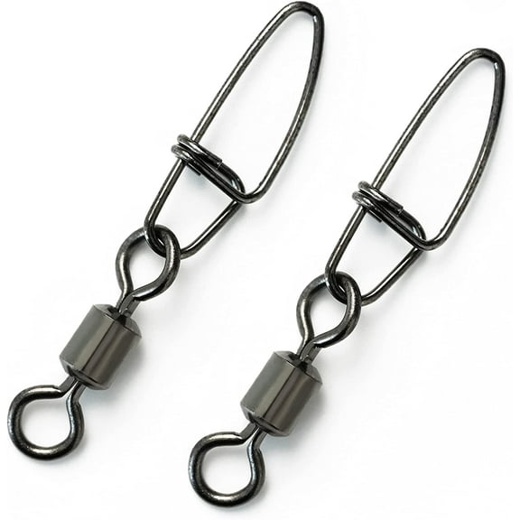 BLUEWING High Strength Fishing Snap Swivels Saltwater Connector Snaps Swivels Tackle for Quick Connect Fishing Lures, 50pcs, 26LB