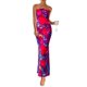 thumbnail image 1 of Vestido largo PRETTYGARDEN para mujer, ajustado sin tirantes, rojo marino, 1 of 9