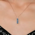 thumbnail image 3 of Gem Stone King 18K Rose Gold Plated Silver Pendant with Chain Persian Blue Moissanite Diamond (1.54 Cttw), 3 of 6