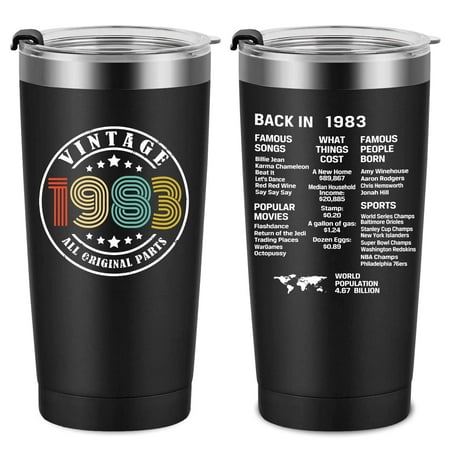 

40th Birthday Gifts for Men Women Friends Tumbler 20 oz Stainless Steel Vacuum Insulated Tumblers