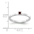 thumbnail image 2 of Solid 14k White Gold Garnet January Red Gemstone Engagement Ring Size 5.5, 2 of 3