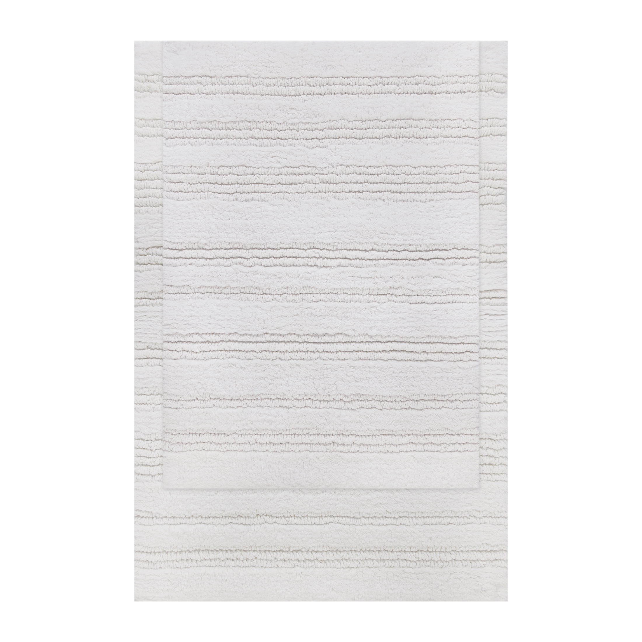 Better Homes & Gardens 17x24 in/20x30 in White Cut & Loop Reversible 2Pc Bath Rug Set