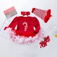 thumbnail image 2 of SILVERCELL 0-18M Baby Girls Christmas Outfits Clothes Newborn My First Christmas Romper Tutu Dress Headband Leg Warmer Shoes Xmas Toddler 4Pcs Clothing, 2 of 8