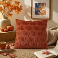 thumbnail image 5 of decorUhome Fall Throw Pillow Covers 18x18 Pack of 2, Soft Plush Faux Wool Couch Pillow Covers, Rust Pumpkin (Pillow Cover Only, No Inserts Included), 5 of 7
