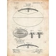 thumbnail image 2 of Borders, Cole 12x14 White Modern Wood Framed Museum Art Print Titled - PP601-Vintage Parchment Football Game Ball 1902 Patent Poster, 2 of 4