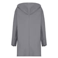 thumbnail image 3 of Babysbule Winter Jackets for Women Women's Casual Solid Color Long Sleeve Button Hooded Woolen Coat, 3 of 5