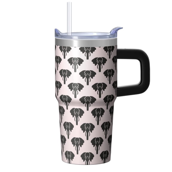 20oz elephant Themed Tumbler with Handle Essential Travel Cup elephant Lover Gift Ideal Halloween New Year Present for Women Men elephant Fans