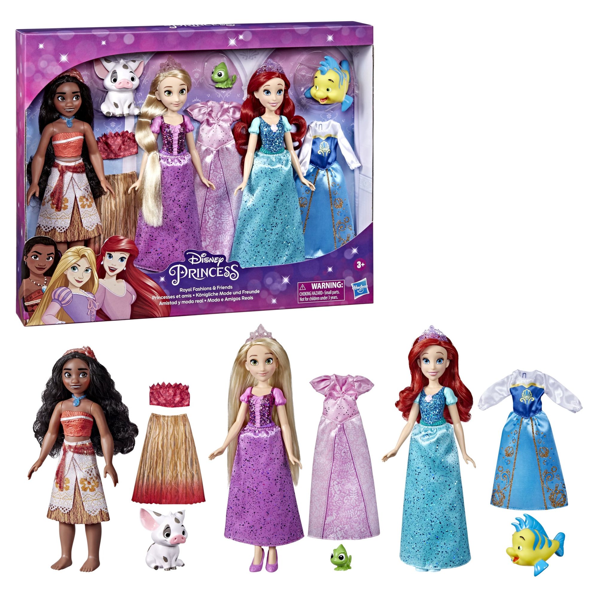 Disney Princess Royal Fashions and Friends 12 inch Fashion Doll, Ariel, Moana, and Rapunzel, Ages 4+ - image 3 of 5