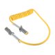 thumbnail image 1 of Cables de extensión para remolque de 7 vías enrollados de Unique Bargains con enchufe macho para camiones semirremolques de 12 pies de color amarillo de aleación de zinc, 1 of 7