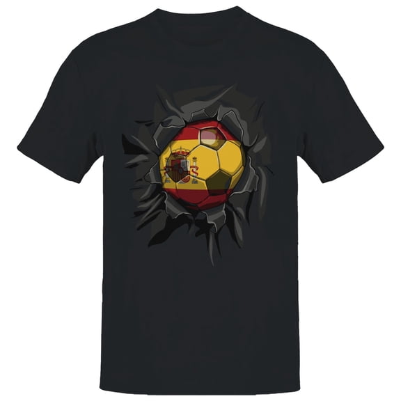 Spain Soccer Ripped Men's Black T-shirt
