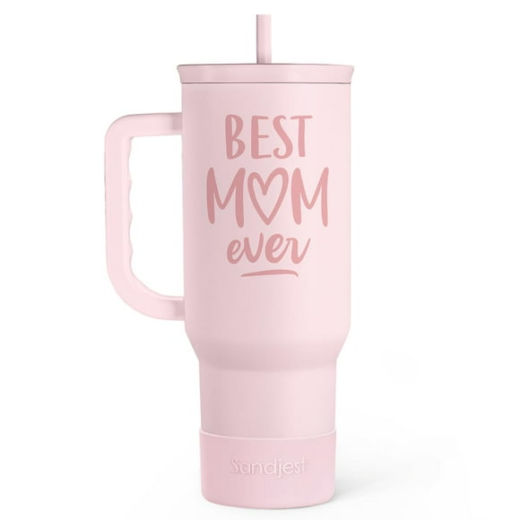 Vaso de acero inoxidable SANDJEST Best Mom 1.2 L con asa