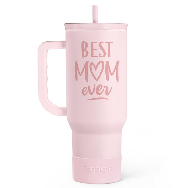 Vaso de acero inoxidable SANDJEST Best Mom 1.2 L con asa