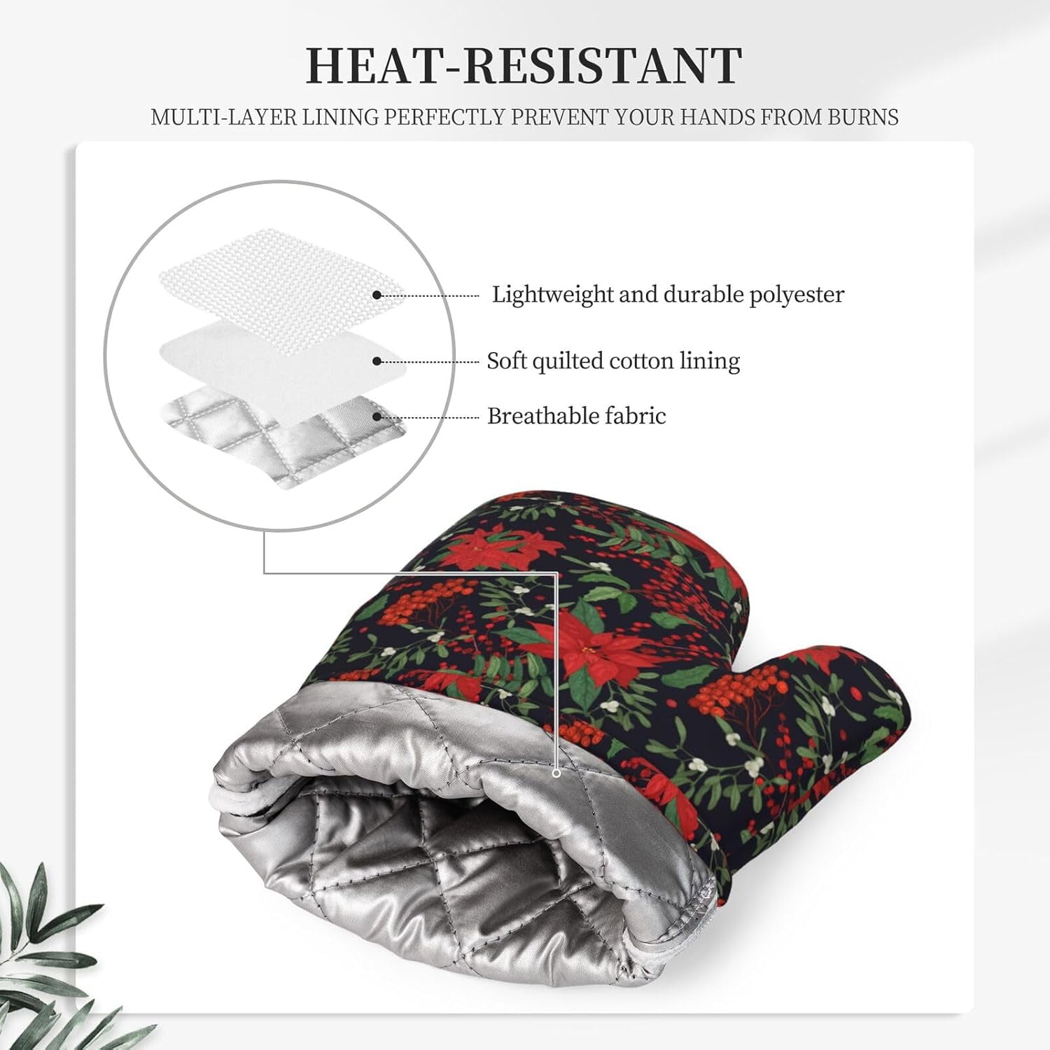 Silicone Oven Mitts Pot Holders Set Non-Slip Heat Resistant Kitchen Gloves Potholders 4 Pack Mitt