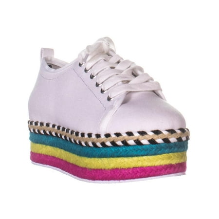 Womens Betsey Johnson Arbor Platform Sneakers, White Multi, 6 US