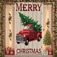 thumbnail image 4 of Vintage Red Truck Christmas Tree Merry Christmas Banner for Holiday Party Home Decoration Winter Festival, 4 of 9