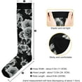 thumbnail image 3 of Coolnut High Elasticity Compression Socks, High Knee Socks Adult Universal Leisure Relieve Fatigue, Black Grey Flowers Travel Daily with Running (1 Pair) Gift, 3 of 7