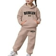 thumbnail image 6 of Gaexia Toddler Kids Long Sleeve Hoodie and Pants Set Soft Warm Pullover Outfit for Girls and Boys All Season Casual Playwear,Khaki,8-9 Years, 6 of 7