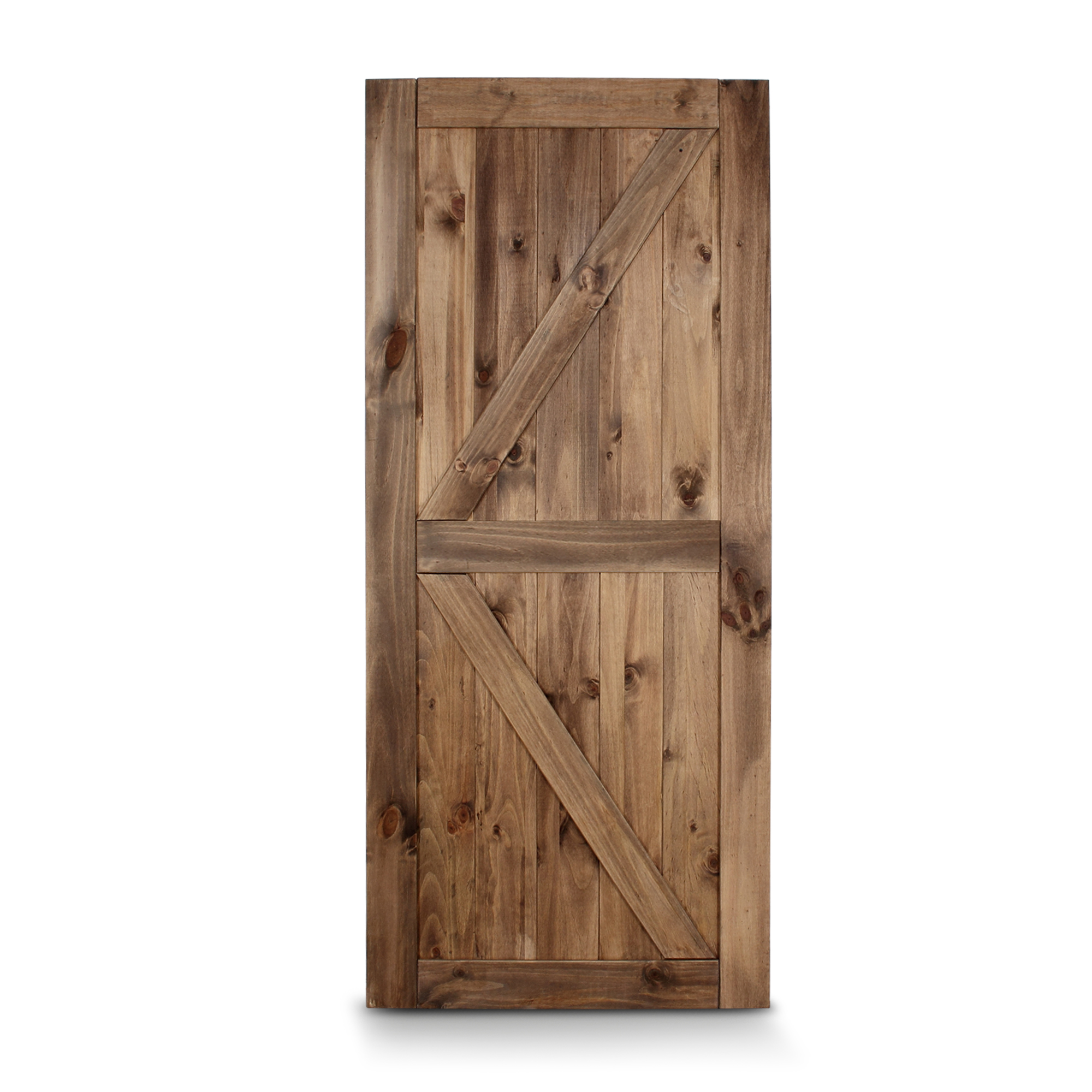 BELLEZE 36in x 84in Sliding Barn Door Unfinished Solid Knotty Pine Wood