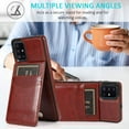 thumbnail image 5 of REQO Phone Case for Samsung Galaxy A71 5G with Tempered Glass Screen Protector and Credit Card Holder Wallet Cover Stand Leather Cell Accessories Glaxay A 71 G5 Gaxaly 71A S71 Cases Women Men Brown, 5 of 7