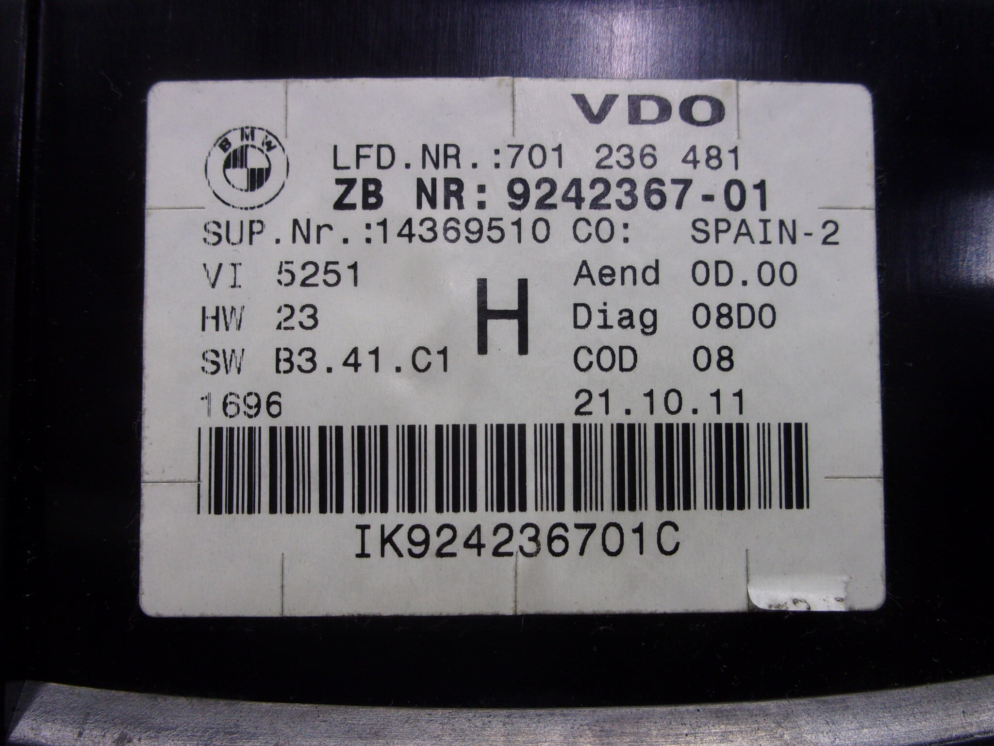 Pre-Owned 2007-2012 BMW 328i MPH Speedometer Head Cluster 131K OEM - Verify Specific Vehicle Fitment In Description - (Good)