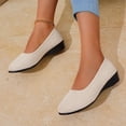 thumbnail image 4 of Wedges for Women Low Heel Women's Comfortable Closed Toe Women Dress Shoes Casual Spring Summer Round Toe Solid Color Flats Slip On Shoes, 4 of 6