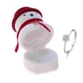 thumbnail image 3 of Gymnture White and Red Snowman Jewelry Case Creative Necklace Earring Container Christmas Packing Box Flannel Jewelry Ring Holder, 3 of 10