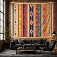 thumbnail image 6 of Geometric Diamonds and Stripes Against a White Background, Energetic Boho for Kids and Teens, Tribal Wall Art Decor, Housewarming Gift Tapestry Wall Hanging for Bedroom and Dorm, 6 of 7