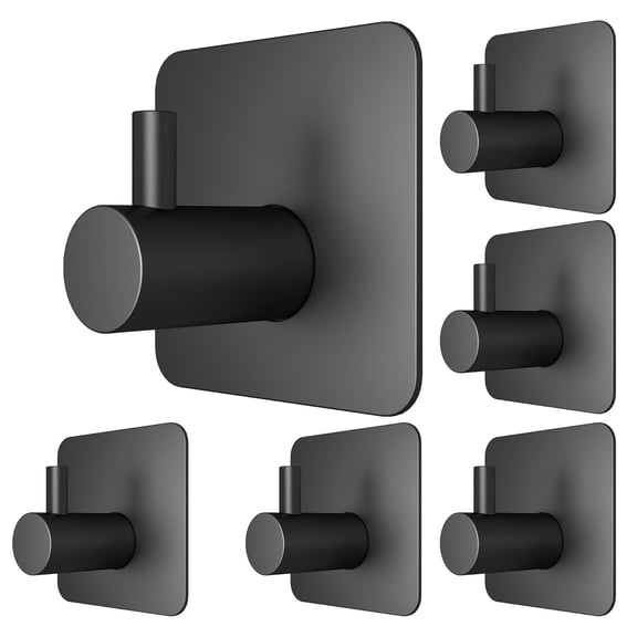 6 Pcs Adhesive Wall Hooks for Hanging - Waterproof Shower Hooks, Heavy Duty Towel Hooks for Bathrooms, Kitchens, and Offices