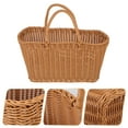 thumbnail image 3 of Round Handle Storage Basket Brown for Gardening 1Set 13.4X12.2X8.3in, 3 of 8