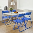 thumbnail image 2 of Karl home 4 Pcs Folding Chair, 300LBS Lightweight Foldable Plastic Chair, Reinforced Metal Frame Easy to Fold & Store for Indoor & Outdoor, Wedding, Party, Meeting Room, Patio and Garden, Blue, 2 of 15