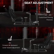 Supllueer Gaming Racing Simulator Cockpit With Black Seat & Monitor Mount Fit Logitech Thrustmaster T248 T300.Excluding electronic devices