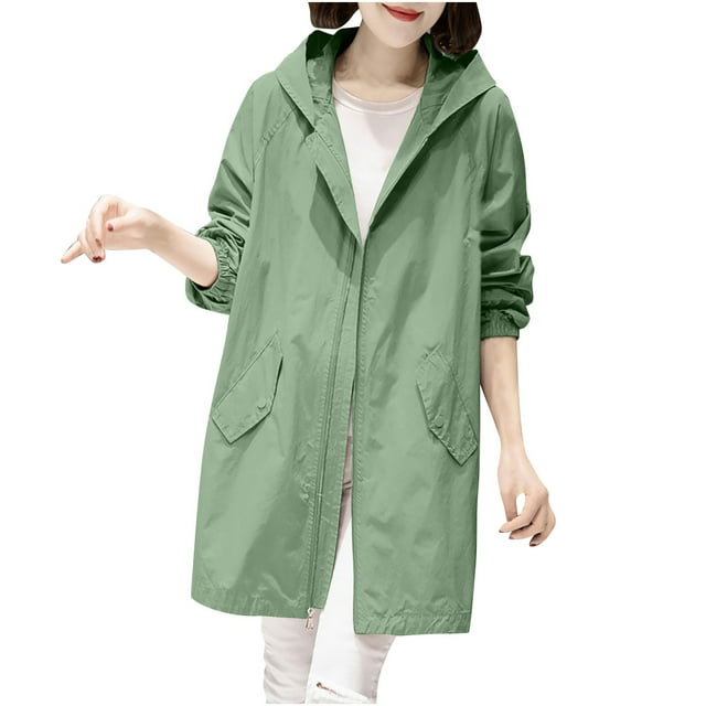 RXIRUCGD Manteau Long et Mince Décontracté pour Femmes, Vert, Taille : 3TG