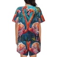 thumbnail image 6 of Haiem Romantic Flamingo Pair Pattern Pajama Set for Women 2 Piece Lounge Set Short Sleeve Tops and Shorts Soft Sleepwear-X-Large, 6 of 7