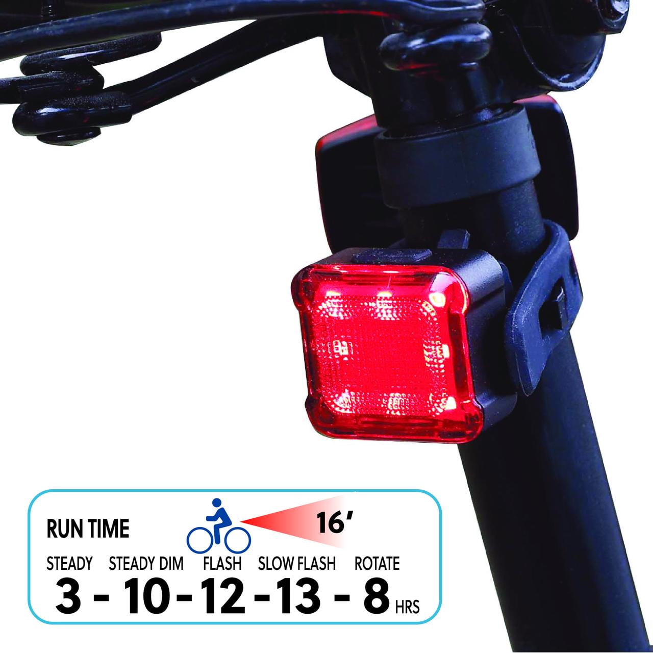 Concord Bikes Rechargeable Bicycle Tail Light, Black