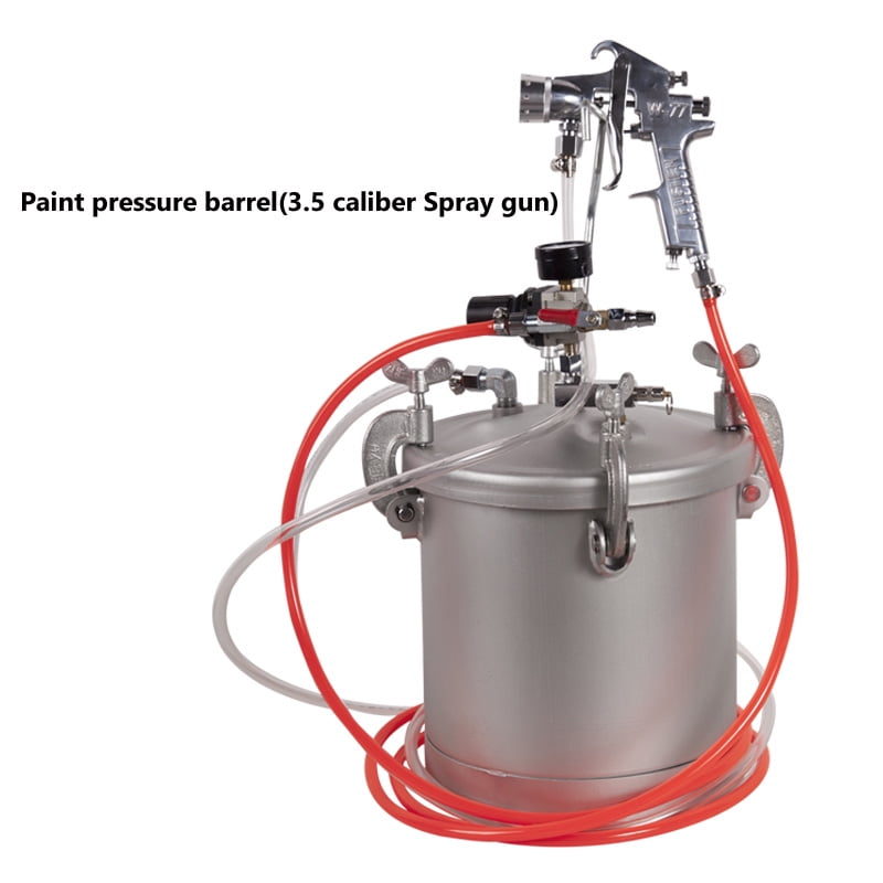 2 1/2 Gallon Air Spraying Pressure Pot Tank HD Spray Gun Dual Hose