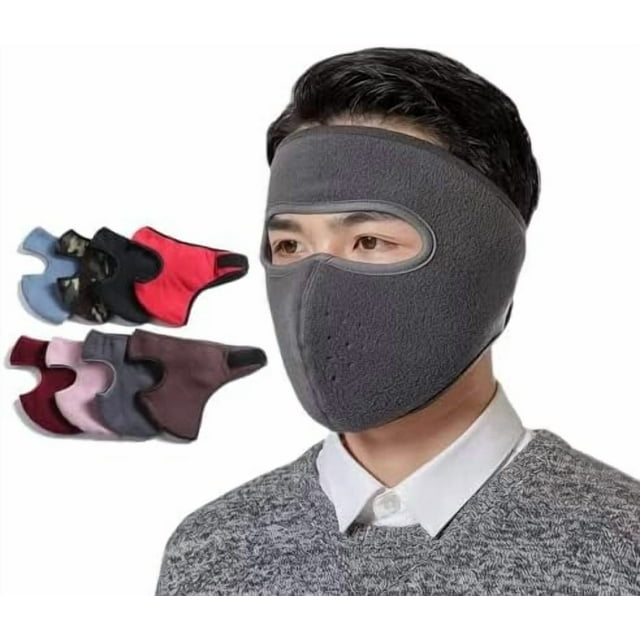 HUGFEGWE Winter Fleece Mask Warm Mask,Full Cover Face Mask Outdoor Windproof Mask Breathable Thickened Dustproof Reusable Mask CJB91-11997
