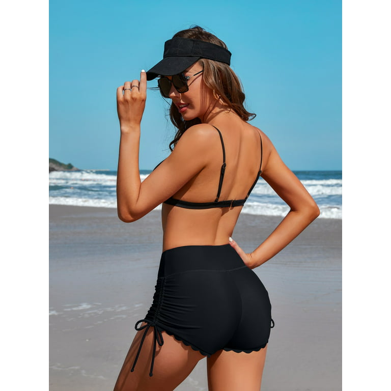 Women's Swim Shorts High Waisted Bathing Suit Tankini Bottoms Swimsuit